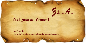 Zsigmond Ahmed névjegykártya